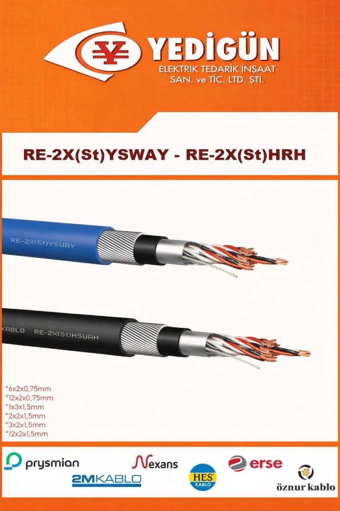RE-2X(St)YSWAY · RE-2X(St)HRH — Enstrümantasyon Kablolari