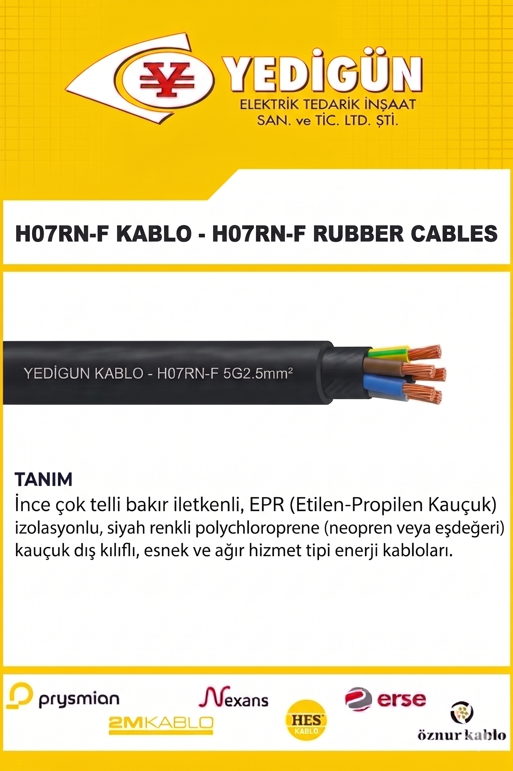 H07RN-F — Kauçuk Enerji Kablolari